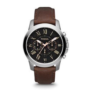 Mens Grant Leather Watch Brown