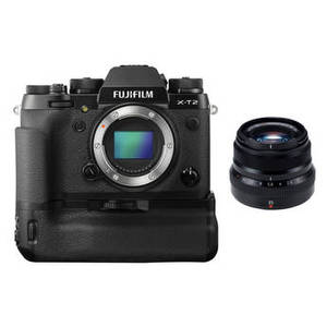 X-T2 Mirrorless Digital Camera with 35mm Lens and Battery Grip Kit