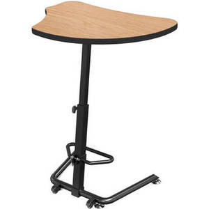 Up-Rite Harmony Height Adjustable Sit/Stand Desk (Castle Oak Finish, Black Edge)