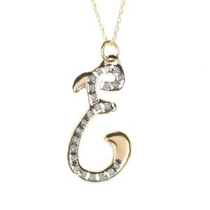 Diamond Fascination 14k Yellow Gold Diamond Accent "E" Pendant