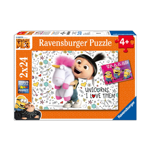 Ravensburger Despicable Me 3 2-in-1 Jigsaw Puzzle Multi-Pack - Agnes and the Minions: 2 x 24 Pcs