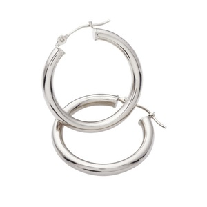 White Gold Hoop Earrings