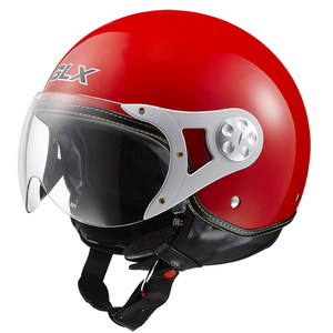 Copter Open Face Motorcycle Helmet (Red, Medium)