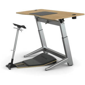 Locus Bundle with White Oak Desk, Matte Black Seat, and Anti-Fatigue Mat (30 x 72")