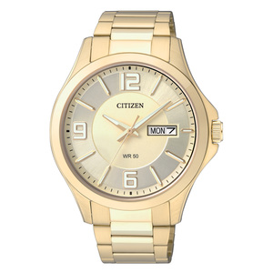 Mens Corporate Exclusive Gold-Tone Quartz Watch Gold Dial