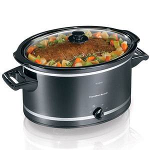 8 Quart Slow Cooker Black/Silver