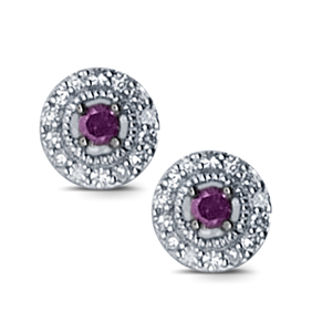 10K White Gold 1/3Cttw P/W Framed Mg Round Studs
