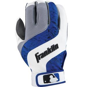 Franklin Sports Shok-Wave Batting Glove White/Royal Youth Small