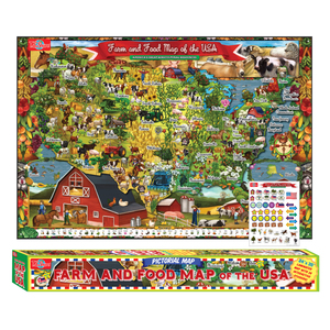 TS Shure Farm & Food Map Of The USA Pictorial Poster